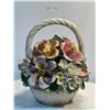 Image 1 : Ceramic Flower Arrangement with Wicker Basket