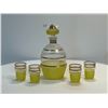 Image 1 : Vintage Liqueur Set with Frosted Yellow Glass
