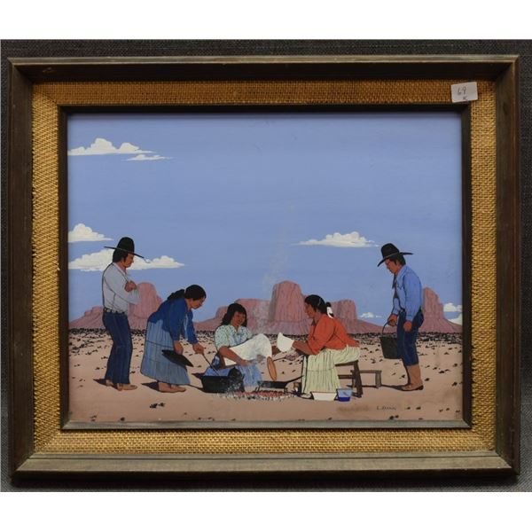NAVAJO INDIAN PAINTING (L BROWN)