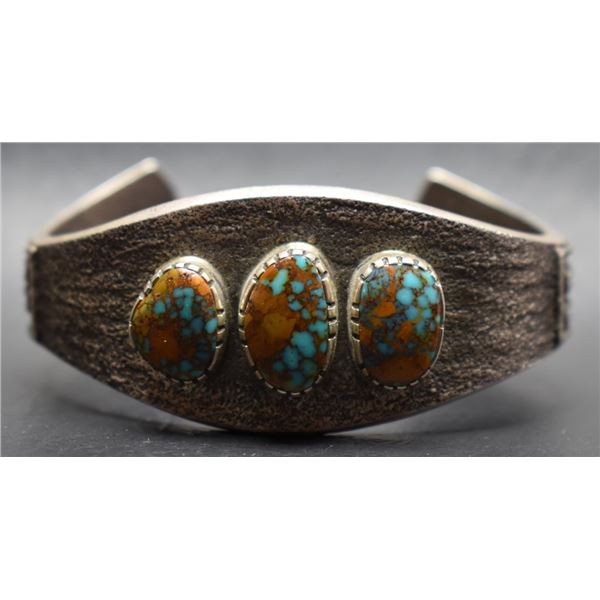 NAVAJO INDIAN SILVER BRACELET (AL NEZ)