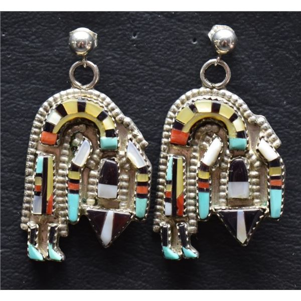 ZUNI INDIAN SILVER EARRINGS