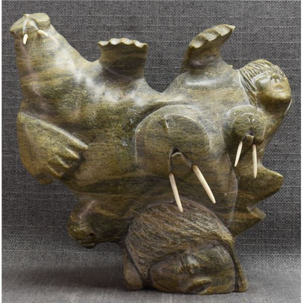 ESKIMO INDIAN SOAP STONE SCULPTURE