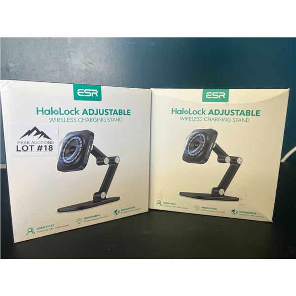 Lot of 2 HaloLock Adjustable Wireless Charging Stands