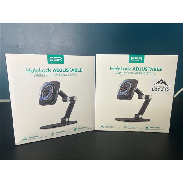Lot of 2 HaloLock Adjustable Wireless Charging Stands
