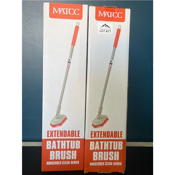 Lot of 2 Extendable Cleaning/Bathtub Brushes