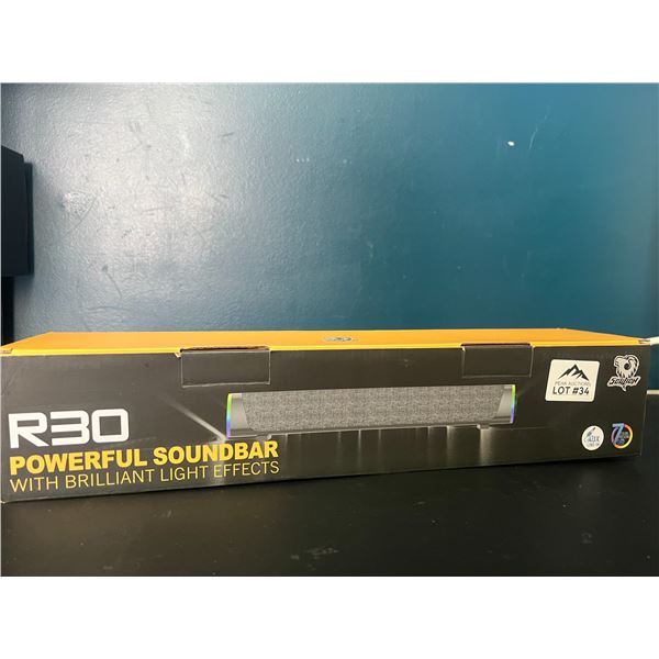 Lot of 1 R30 Soundbar w/ 7-Colour LED Light Effects