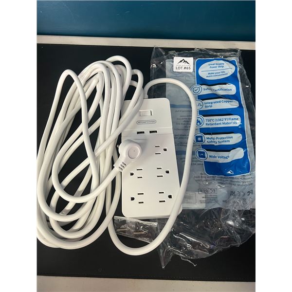 Lot of 1 Power Strip/Surge Protector w/ Mutliple Outlets & USB Ports