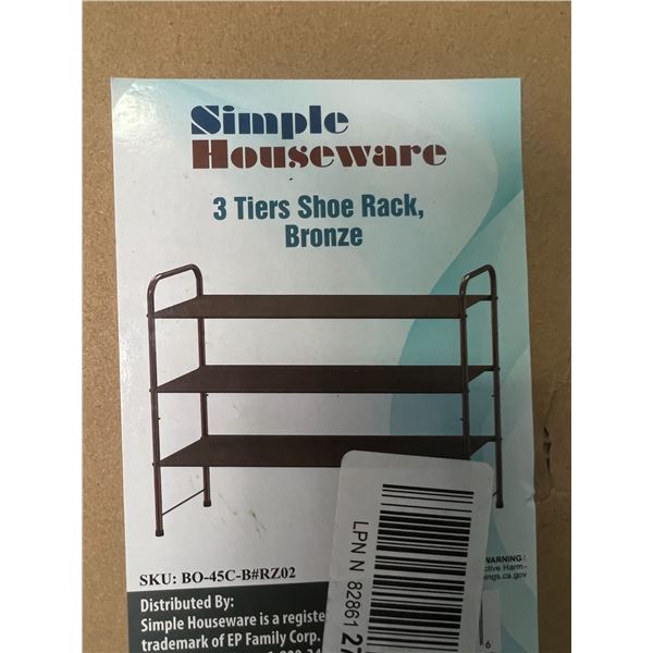 Lot of 1 3-Tier Shoe Rack - Bronze