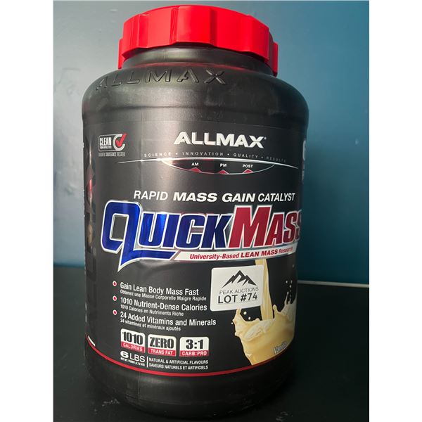 Lot of 1 ALLMAX QuickMass Vanilla - 6LB - Rapid Mass Gain Nutrition Powder