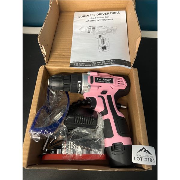 Lot of 1 Cordless Drill Tool Set (Pink)