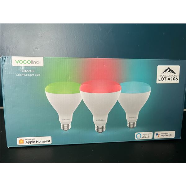 Lot of Vocolink ColorFlux Smart Light Bulbs