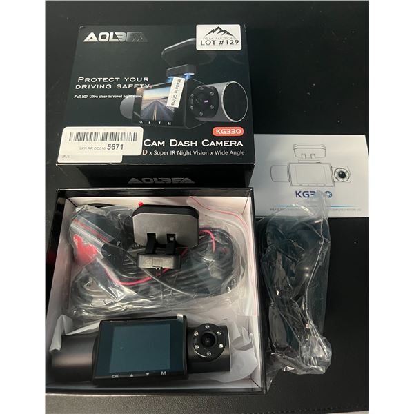 Lot of 1 Aolbea KG330 3-Channel Dash Cam w/ IR Night Vision & Wide Angle Viewing