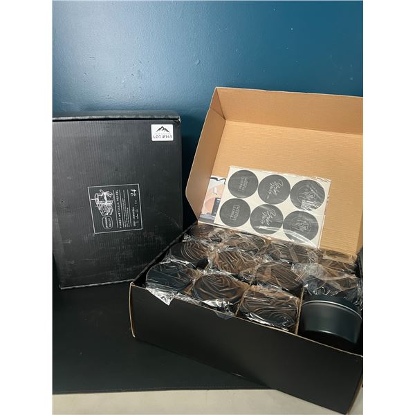 Lot of 2 Boxes of Metallic Storage Tins for Crafts/Candle Making - 24PCS per box - Deep Charcoal