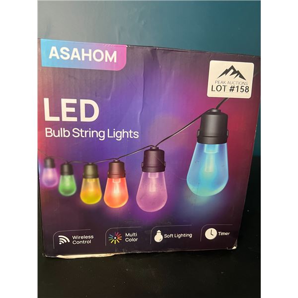Lot of 1 Asahom LED Multi-Color Bulb String Lights w/ Wireless Control - 48FT Length