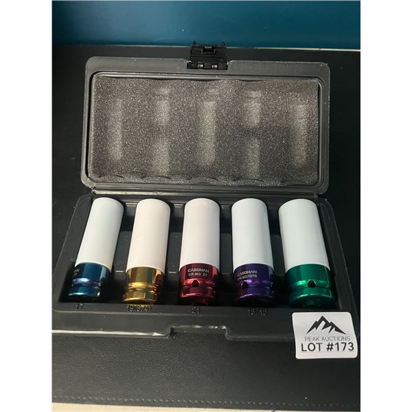 Lot of 1 5PC Wheel Protector Impact Socket Tool Set - Color-Coded
