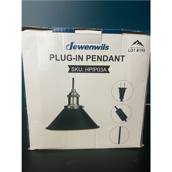 Lot of 1 Plug-In Pendant Style Light