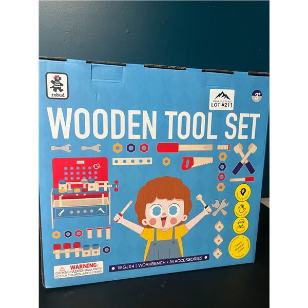 Lot of 1 Wooden Tool Workbench Toy Set