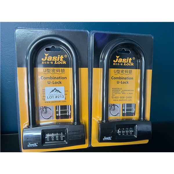 Lot of 2 Heavy-Duty Combination U-Locks