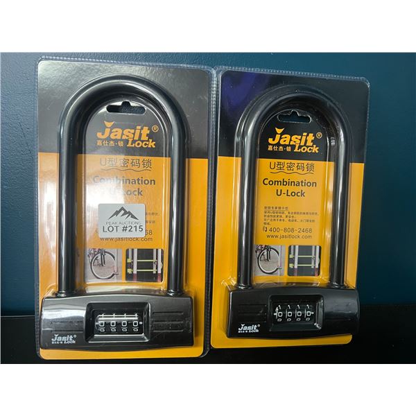 Lot of 2 Heavy-Duty Combination U-Locks