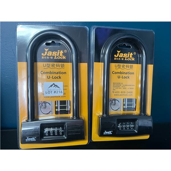Lot of 2 Heavy-Duty Combination U-Locks