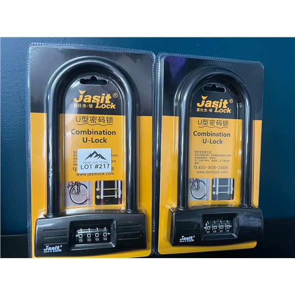 Lot of 2 Heavy-Duty Combination U-Locks