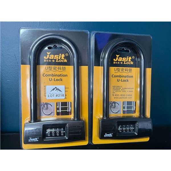 Lot of 2 Heavy-Duty Combination U-Locks