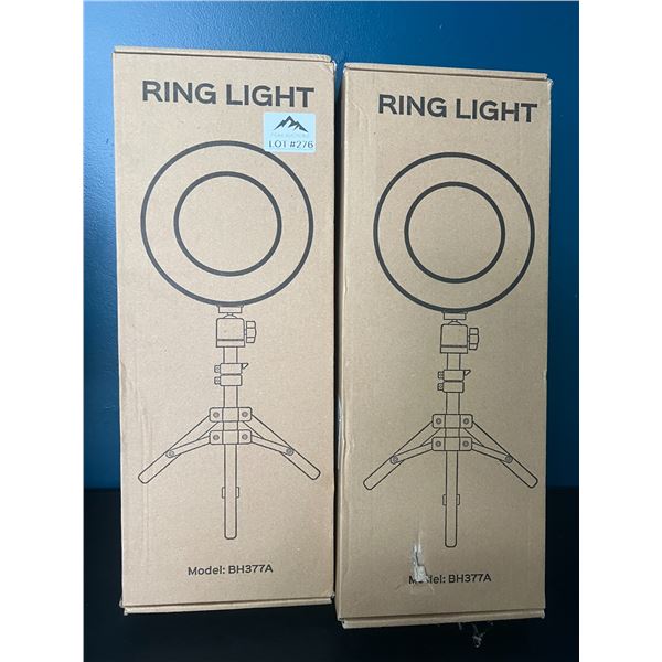 Lot of 2 LED Ring Lights - 6inch w/ Tripod Stand