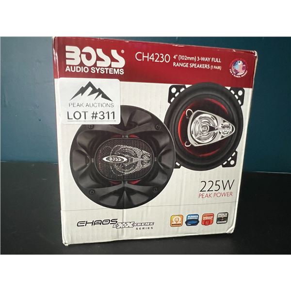 Lot of Boss 4-Inch 3-Way 225W Full Range Speakers