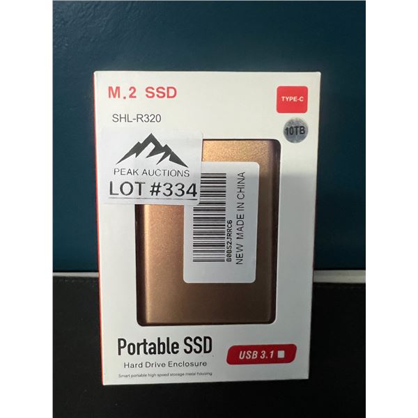 Lot of 1 Portable Hard Drive - 10TB - Gold