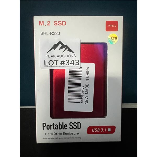 Lot of 1 Portable Hard Drive - 16TB - Red
