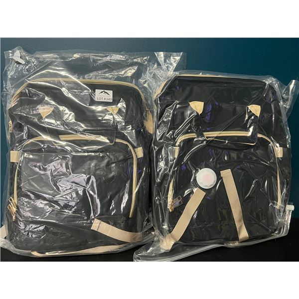 Lot of 2 Backpack Style Diaper Bags - Black