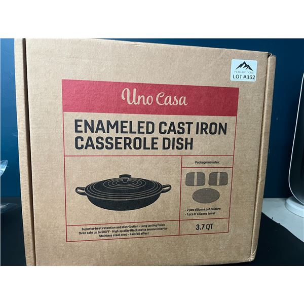 Lot of 1 Enameled Cast Iron Casserole Dish