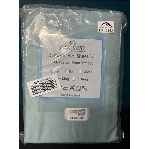 Lot of 1 Bamboo Bed Sheet Set - King Size - Blue