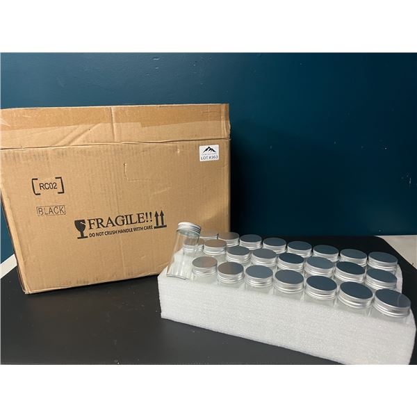 Lot of 24 Glass Storage Jars w/ Lids