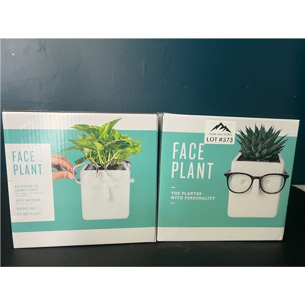 Lot of 2 Face Plant - Planter Pots