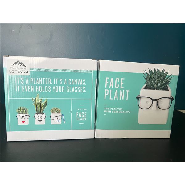 Lot of 2 Face Plant - Planter Pots