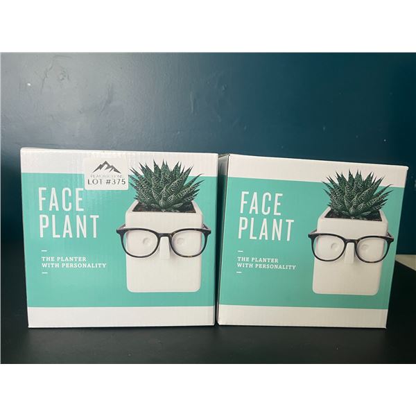Lot of 2 Face Plant - Planter Pots