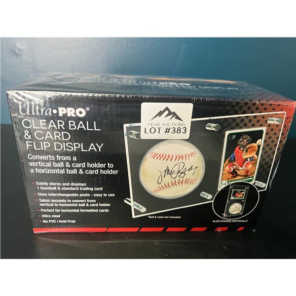 Lot of 1 Ultra-Pro Clear Ball & Card Flip Display