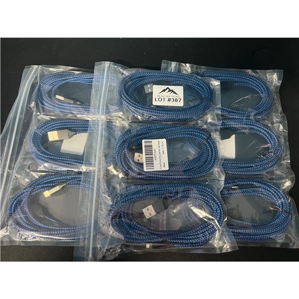 Lot of 3 Multi-Packs of iPhone/Lightning Charging Cords (3pcs per pack - 9 total)