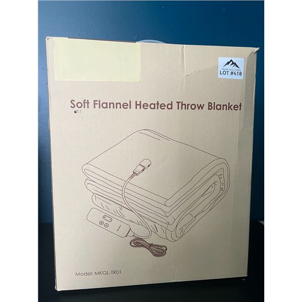 Lot of 1 Soft Flannel Heated Throw Blanket - Red