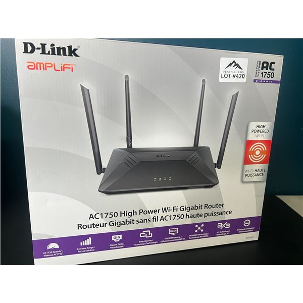 Lot of 1 D-Link Amplifi AC1750 High Power Wi-Fi Gigabit Router