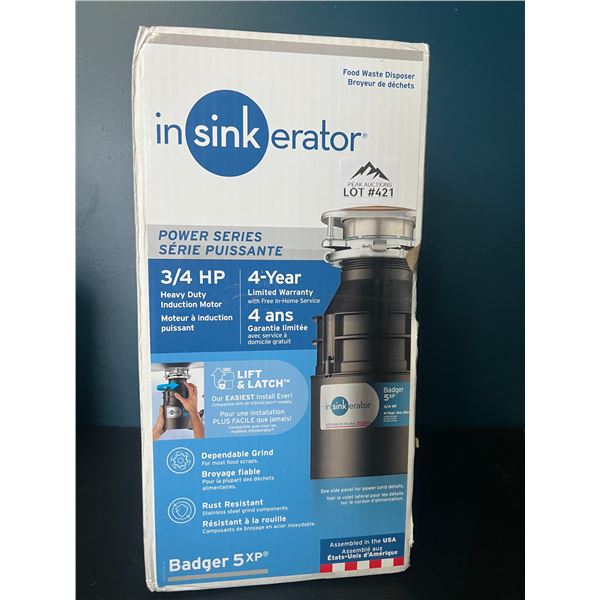Lot of 1 InSinkErator Badger 5 Power Series Food Waste/Garbage Disposer