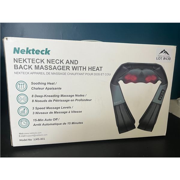 Lot of 1 Nekteck Neck & Back Massager With Heat