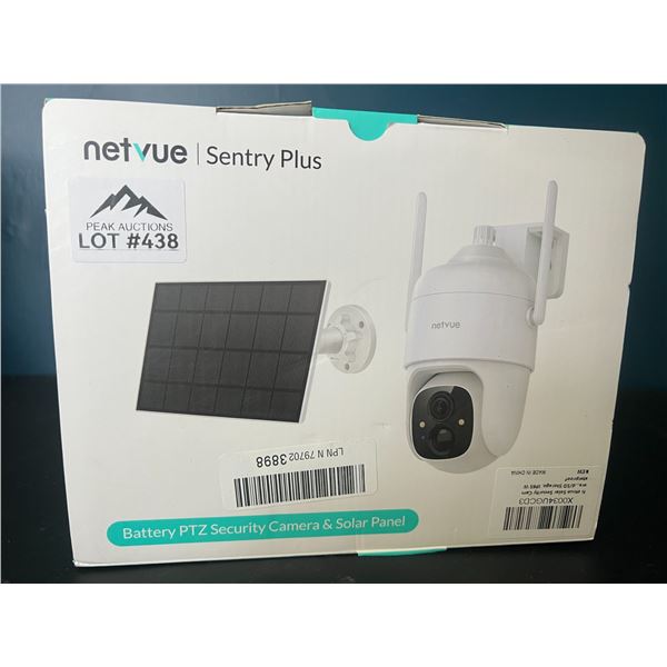 Lot of 1 Netvue Sentry Plus Battery PTZ Security Camera & Solar Panel