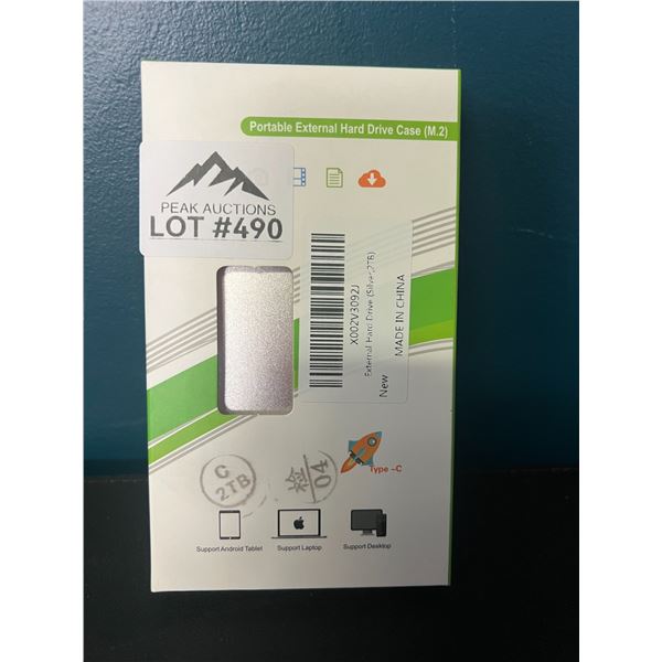 Lot of 1 Portable Hard Drive - 2TB - Silver