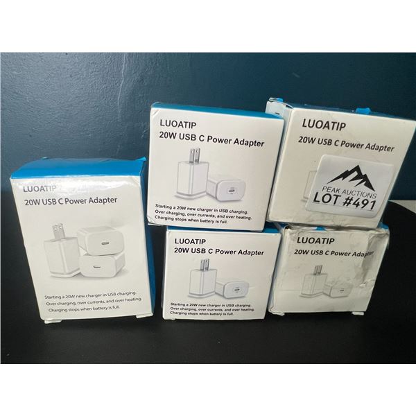 Lot of 5 USB-C Charging Blocks