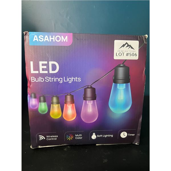 Lot of 1 Asahom LED Multi-Color Bulb String Lights w/ Wireless Control - 48FT Length