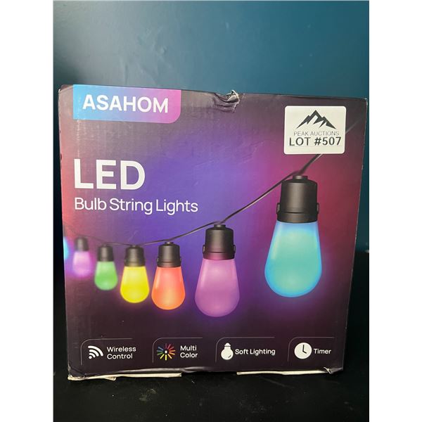 Lot of 1 Asahom LED Multi-Color Bulb String Lights w/ Wireless Control - 48FT Length