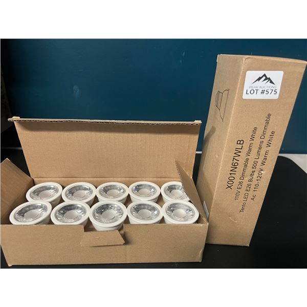 Lot of 2 Boxes of Dimmable E26 LED Warm White Light Bulbs - 10PCS per box