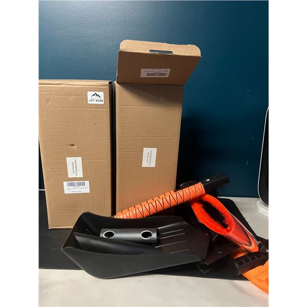 Lot of 2 Car Snow Brushes/Shovel All-In-One Tools